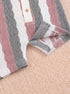Red & Black Striped Jacquard Button-Up Romper