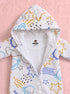 Space Printed Fleece Hooded Sleepsuit