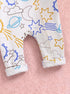 Space Printed Fleece Hooded Sleepsuit