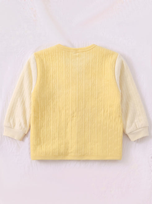 Kitty Applique Quilted Fleece Co-ord Set (Yellow)