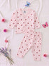 Strawberry Garden Full Sleeve Night Suit Set (Pink)