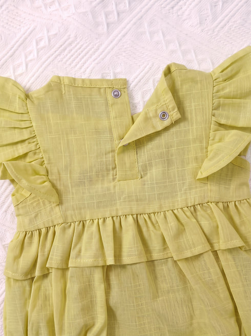 Pistachio Green Floral Embroidered Ruffle Sleeve Bodysuit