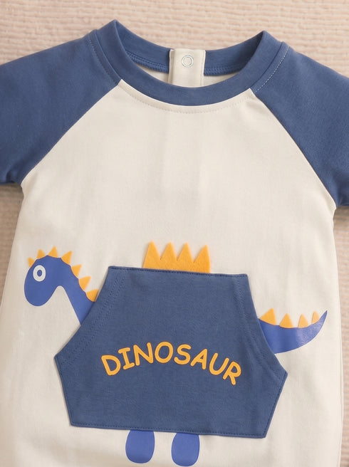 Dino Trail Buttoned Romper