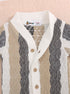 Sand & Black Striped Jacquard Button-Up Romper