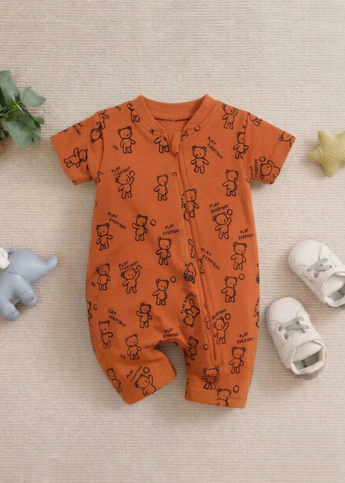 Teddy Playtime Zip-Up Romper
