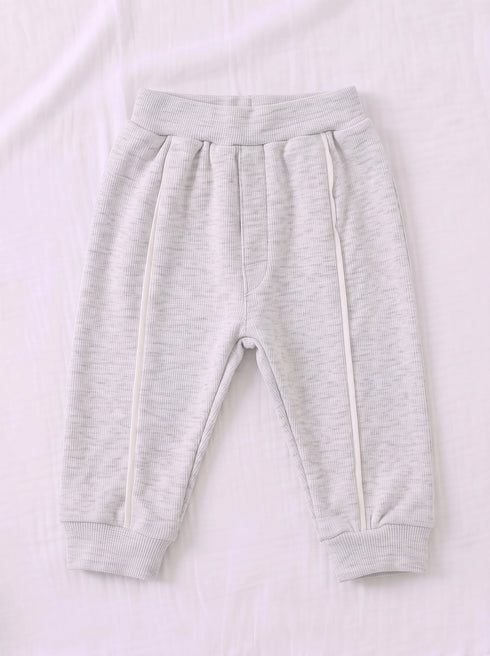 Ribbed Quarter-Zip Raglan Set (Oatmeal)