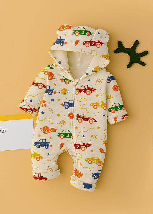 Space Racers Fleece Hooded Sleepsuit