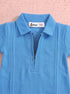 Blue Jacquard Textured Polo Romper