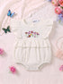 White Floral Embroidered Ruffle Sleeve Bodysuit