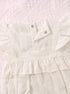 White Floral Embroidered Ruffle Sleeve Bodysuit