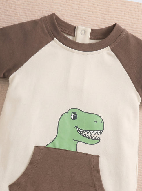 Tiny T-Rex Buttoned Romper