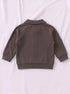 Ribbed Quarter-Zip Raglan Set (Brown)