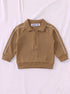 Ribbed Quarter-Zip Raglan Set (Rust)