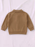 Ribbed Quarter-Zip Raglan Set (Rust)