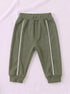 Ribbed Quarter-Zip Raglan Set (Olive Green)