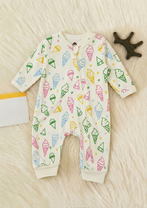 Pastel Scoops Interlock Sleepsuit