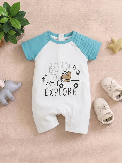 Born To Explore Buttoned Romper