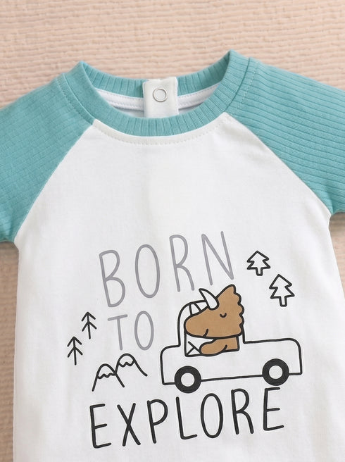 Born To Explore Buttoned Romper