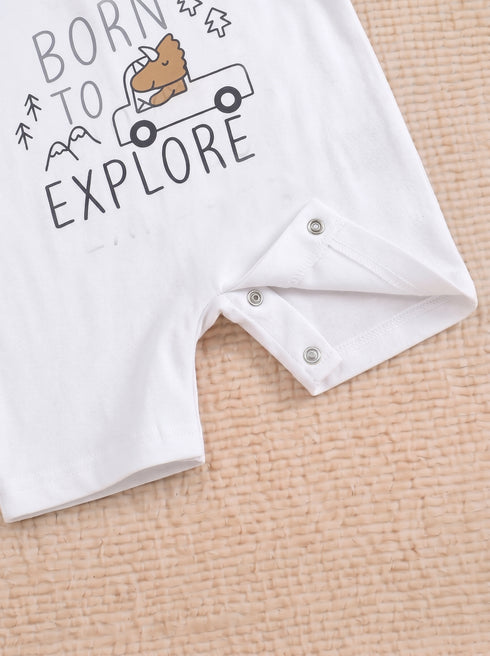 Born To Explore Buttoned Romper