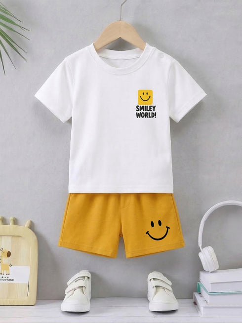 Smiley World Henley Interlock Short Set