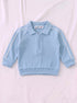 Ribbed Quarter-Zip Raglan Set (Sky Blue)