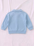 Ribbed Quarter-Zip Raglan Set (Sky Blue)