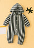 Midnight Striped Hooded Sleepsuit