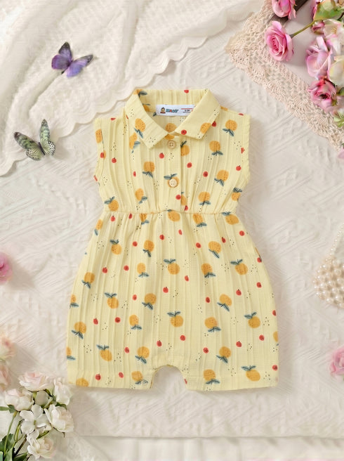 Pastel Orchard Collar Baby Romper
