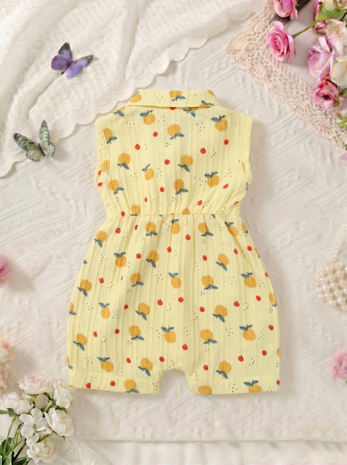 Pastel Orchard Collar Baby Romper