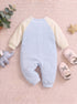 Cute Cat Padded Sleepsuit with Matching Bib (Sky Blue)