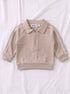 Ribbed Quarter-Zip Raglan Set (Heather Brown)