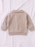 Ribbed Quarter-Zip Raglan Set (Heather Brown)