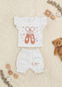 Dance Dream Ruffle Sleeve Interlock Short Set