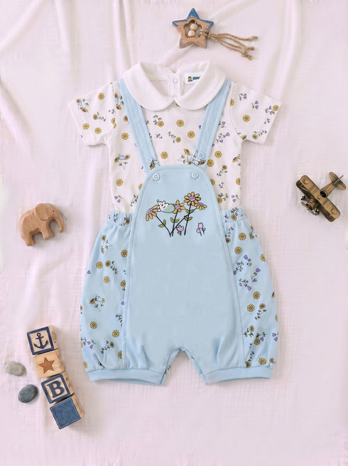2-Pc Daisy Meadow Dungaree Set