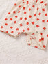 Red Bloom Collar Baby Romper