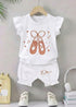 Dance Dream Ruffle Sleeve Interlock Short Set