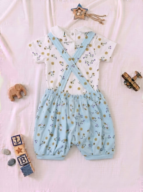 2-Pc Daisy Meadow Dungaree Set