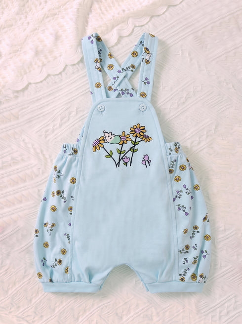 2-Pc Daisy Meadow Dungaree Set