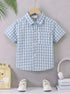Sky Blue Checkered Button Down Shirt