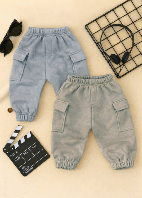 2-Pack Cargo Fleece Pajama (Light Green & Sky Blue)