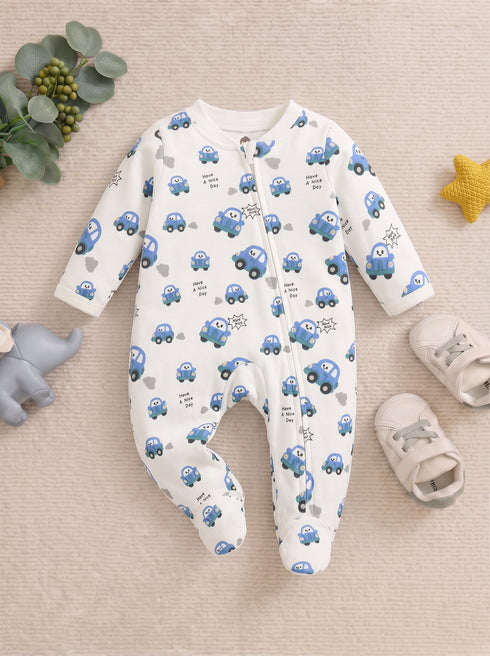 Cars Printed Interlock Footed Sleepsuit