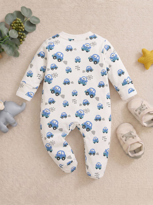 Cars Printed Interlock Footed Sleepsuit