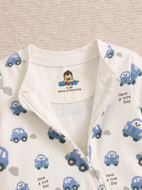 Cars Printed Interlock Footed Sleepsuit
