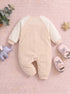 Happy Rabbit Padded Sleepsuit with Matching Bib (Beige)