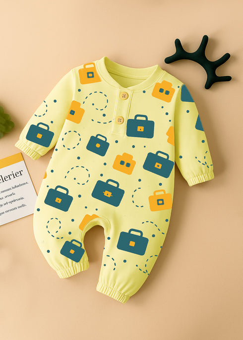 Suitcase Stories Interlock Henley Sleepsuit