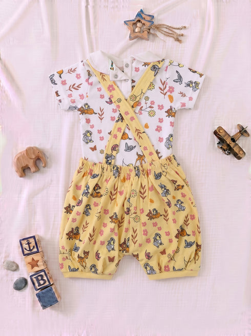 2-Pc Bambi Bloom Dungaree Set