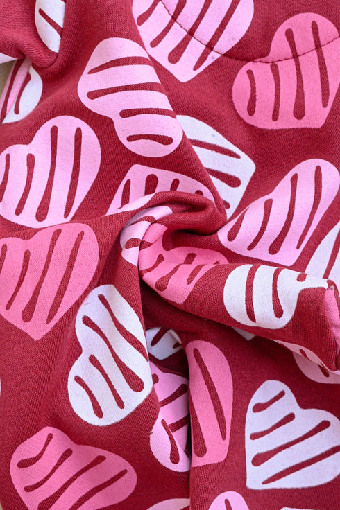 Maroon Leaf Printed Frilled Zipper Fleece Footed Sleepsuit