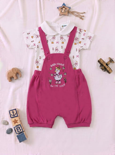 2-Pc Goose Tales Dungaree Set