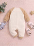Apple Padded Sleepsuit with Matching Bib (Beige)