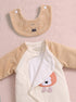 Apple Padded Sleepsuit with Matching Bib (Beige)